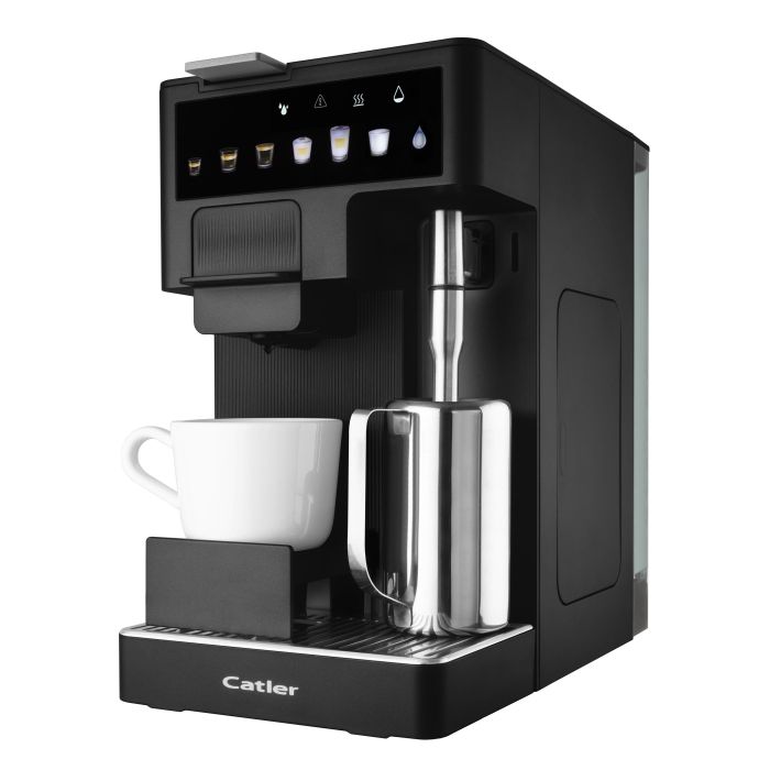 Кофеварка Catler капсульная Renzo 1.6л, капсулы, молотый кофе, сенс. управл., автом. капучинатор, черный
