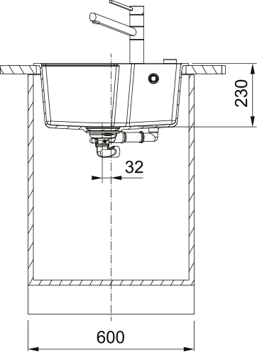 Мойка кухонная Franke Urban фрагранит, прямоуг., без крыла, 560х500х230мм, чаша - 1, врезная, оникс