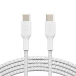 Кабель USB-C > USB-C заряджання/синхронізації Belkin 1м, 60Вт, Type-C, плетений, білий