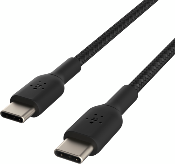 Кабель USB-C > USB-C заряджання/синхронізації Belkin 1м, 60Вт, Type-C, плетений, чорний