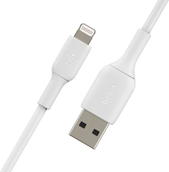 Кабель USB-A > Lightning заряджання/синхронізації Belkin 1м, 12Вт, PVC, білий