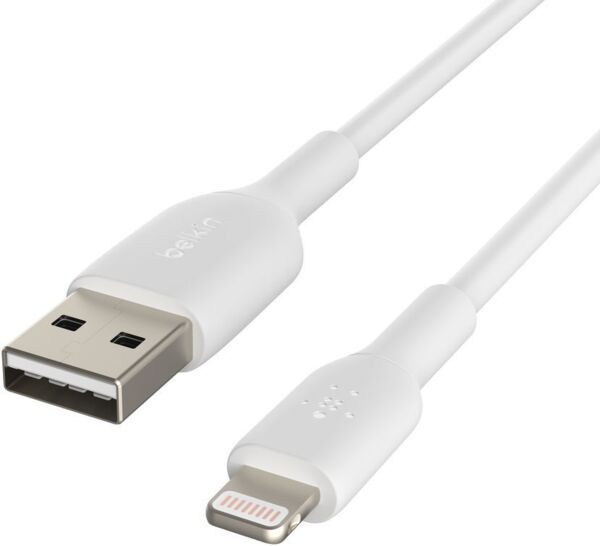 Кабель USB-A > Lightning заряджання/синхронізації Belkin 1м, 12Вт, PVC, білий