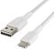 Кабель USB-A > USB-C заряджання/синхронізації Belkin 2м, 15Вт, Type-C, плетений, білий