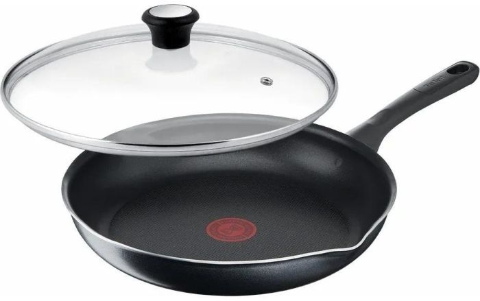 Сковорода з кришкою Tefal Day by Day, 20см, з кришкою, алюміній, бакеліт, скло, чорний