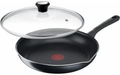 Сковорода з кришкою Tefal Day by Day, 24см, з кришкою, алюміній, бакеліт, скло, чорний