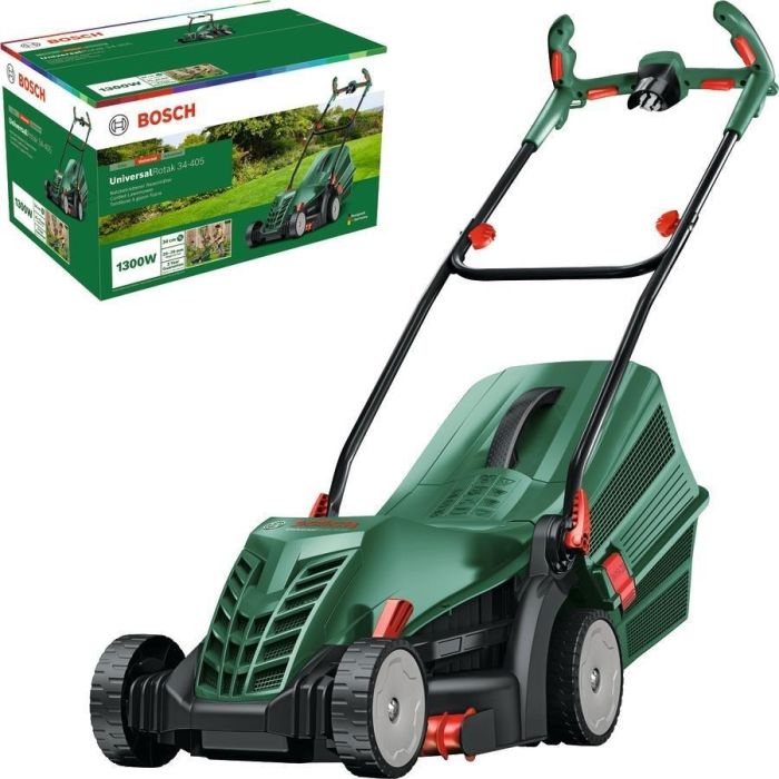 Газонокосилка сетевая Bosch UniversalRotak 34-405 1300Вт 34см 40л 27-50мм 11кг