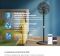 Вентилятор Philips напольный Series 3000, 40см, 48Вт, управление сматфоном, регулировка высоты, черный