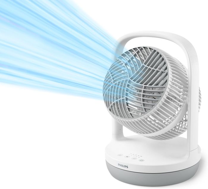 Вентилятор Philips настільний Series 2000, 22см, 24Вт, таймер, поворот 180, білий