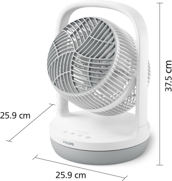 Вентилятор Philips настільний Series 2000, 22см, 24Вт, таймер, поворот 180, білий