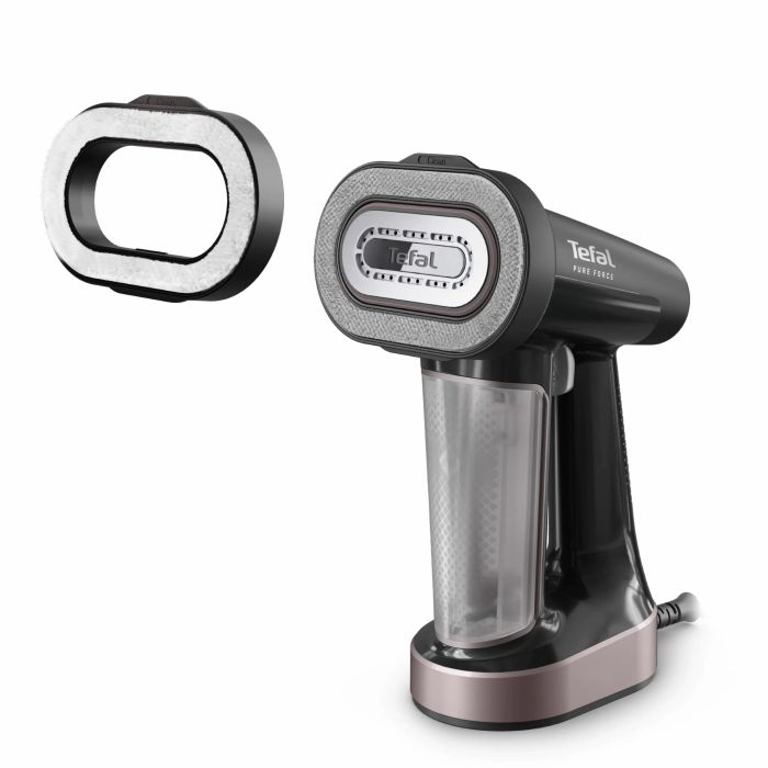 Отпариватель Tefal компактный Pure Force, 1800Вт, 180мл, постоянный пар - 35гр, керам. подошва, черно-розовый