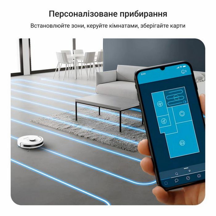 Робот-пилосос Rowenta миючий X-Plorer Serie 90, 6000ПаВт, h=9.7см, 0.26л, конт пил -0.29л, автон. робота до 270хв, білий