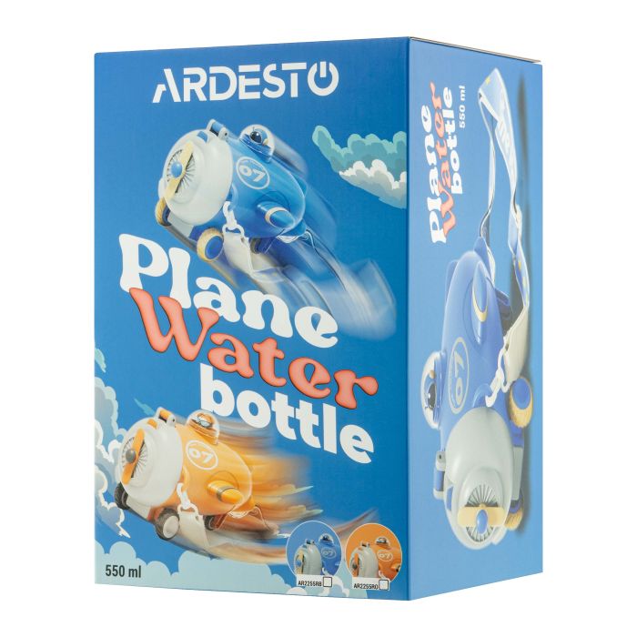 Пляшка для води Ardesto Plane 550мл, пластик, синій