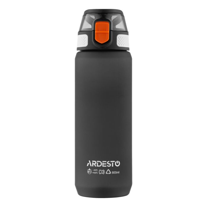 Бутылка для воды Ardesto Matte 800мл, пластик, черный