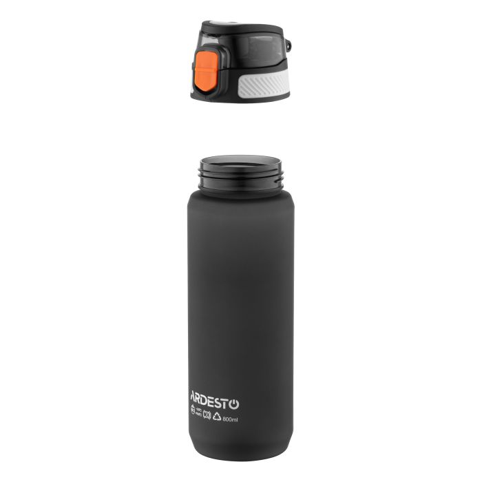 Бутылка для воды Ardesto Matte 800мл, пластик, черный