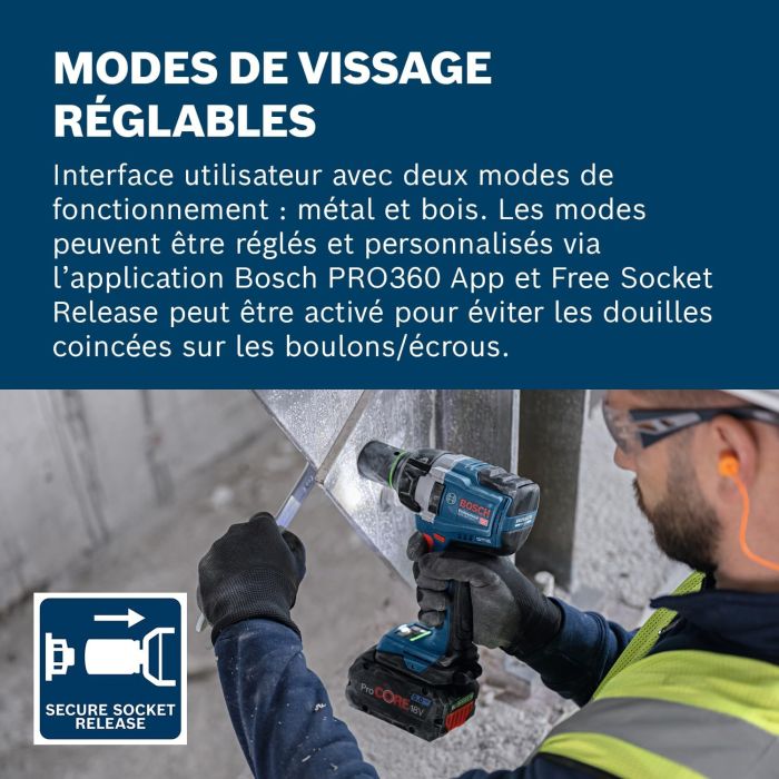 Гайковерт ударний Bosch Professional GDS 18V-750C 18В до 3000об/хв 270/380/750Нм квадрат 1/2" 1.7кг без АКБ та ЗП