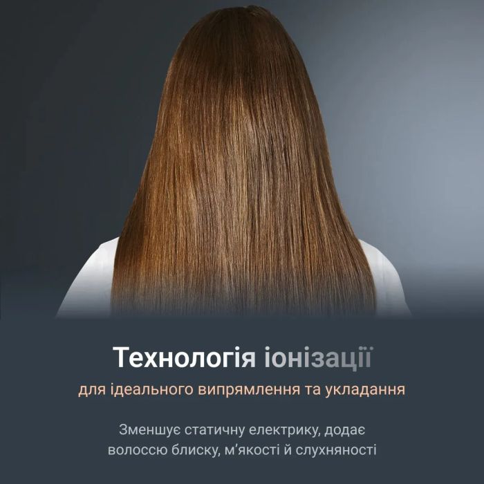 Випрямляч Rowenta Thermostyle, темп.режимів-5, 150-230С, дисплей, іонізація, кераміка, титан, чорно-сірий