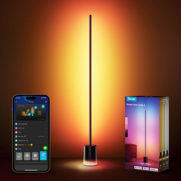 Торшер розумний Govee H607C Floor Lamp 2, 1725Lm, RGBICWW, WI-FI/Bluetooth, чорний