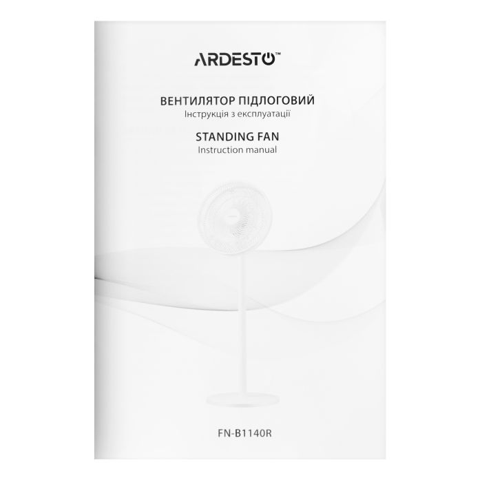 Вентилятор   напольный, 40см, 55Вт, эл. упр-ние, дисплей, таймер, пульт ДУ, опора круглая, белый ARDESTO FN-B1140R