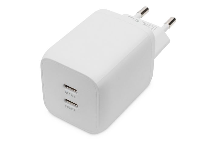 Зарядное устройство DIGITUS 2хUSB-C, 65W, GaN