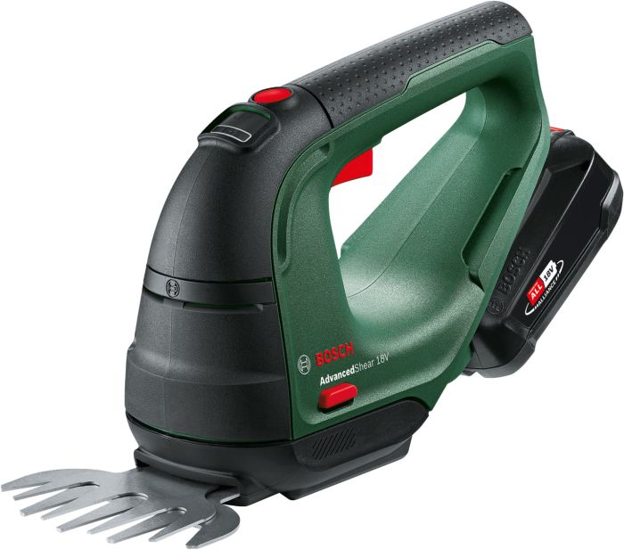 Ножиці для трави акумуляторні Bosch AdvancedShear 18V-10 + насадка кущоріз 10/20см крок різу 8мм 1xPBA 2.0Ah 2.45кг