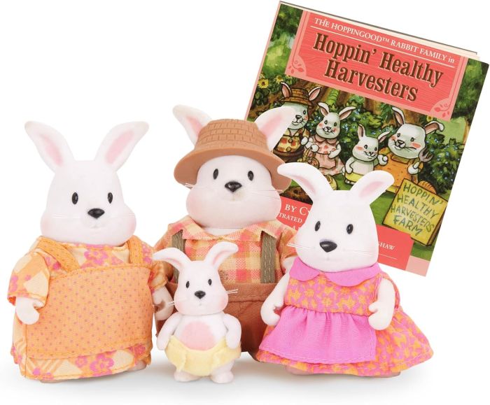 Набір фігурок Li'l Woodzeez Сім'я Кроликів 4од, книжка EN