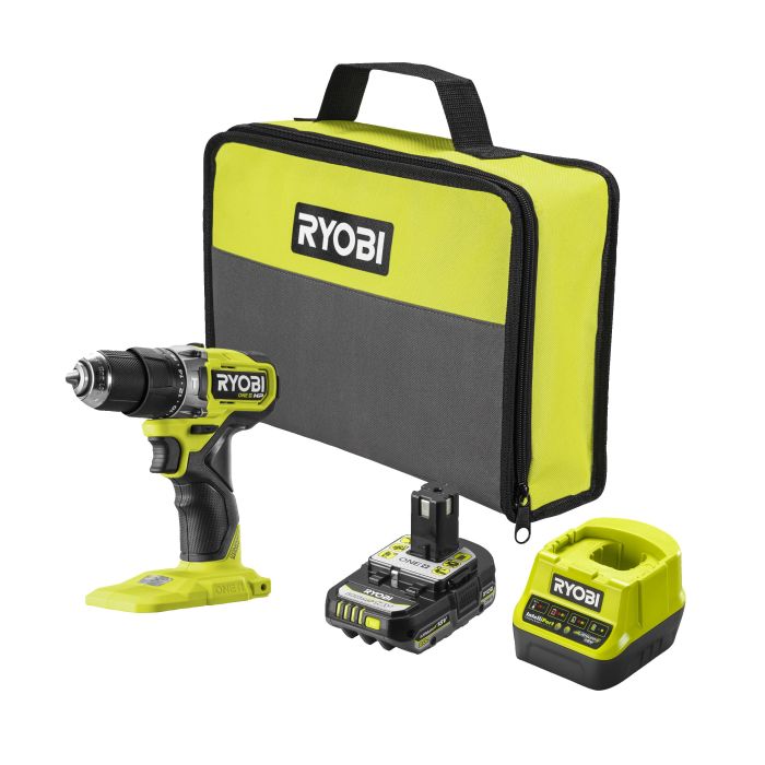 Шуруповерт-дрель аккумуляторный Ryobi ONE+ HP RPD18C1-1C20G 18В 1х2А·ч ЗУ 60Нм 450·1700об·мин 0.95кг сумка