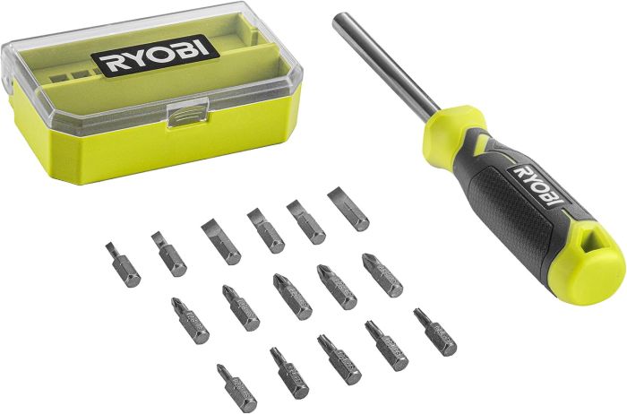 Отвертка Ryobi RHSDM1701, битодержатель 1/4", 100мм, 16 бит, SL,PH,PZ,Torx