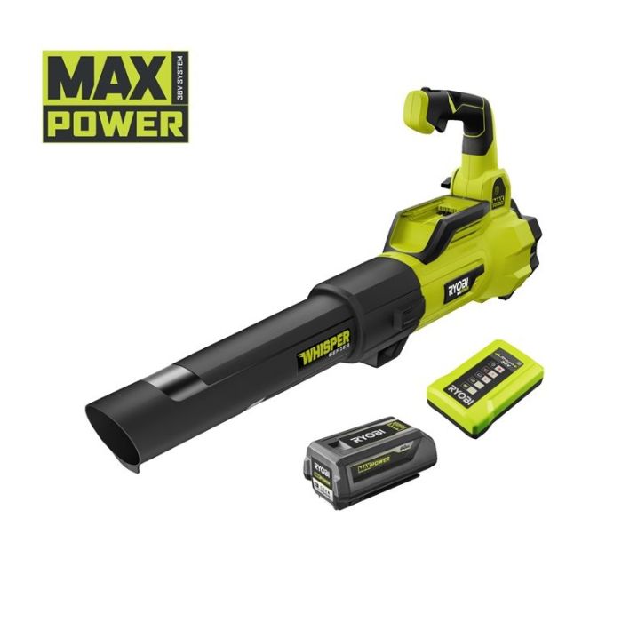 Воздуходув садовый аккумуляторный Ryobi Max Power RY36BLXA-140P 36В 1х4А·ч ЗУ 176км/ч 3.5кг