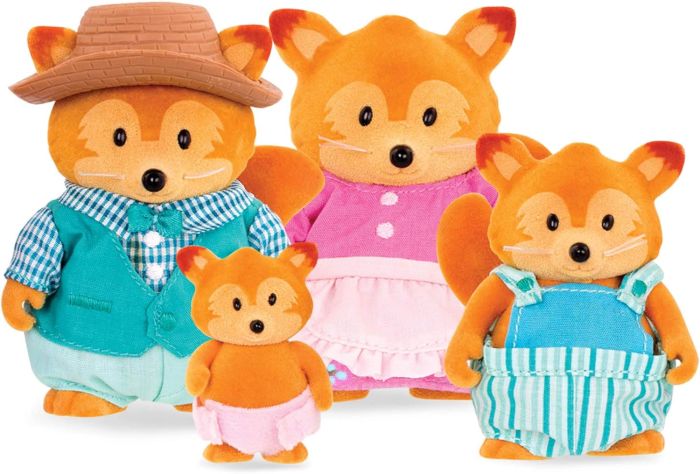 Набор фигурок Li`l Woodzeez Семья Лисичек 4ед, книжка EN