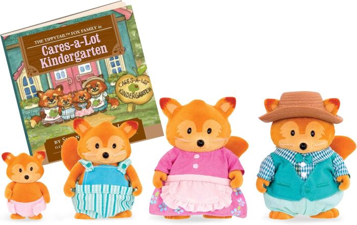 Набор фигурок Li`l Woodzeez Семья Лисичек 4ед, книжка EN