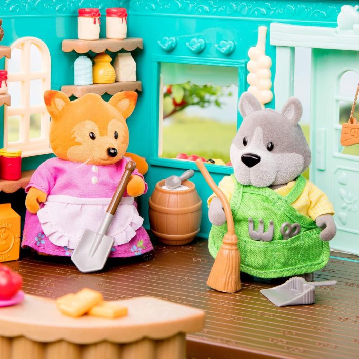 Набор фигурок Li`l Woodzeez Семья Лисичек 4ед, книжка EN