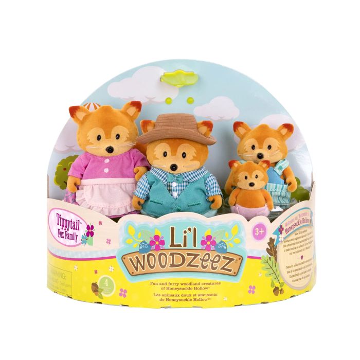 Набор фигурок Li`l Woodzeez Семья Лисичек 4ед, книжка EN