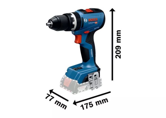 Шуруповерт-дрель аккумуляторная Bosch GSB 18V-65 18В 31·65Нм 0-2100об·мин 1.12кг без АКБ и ЗП