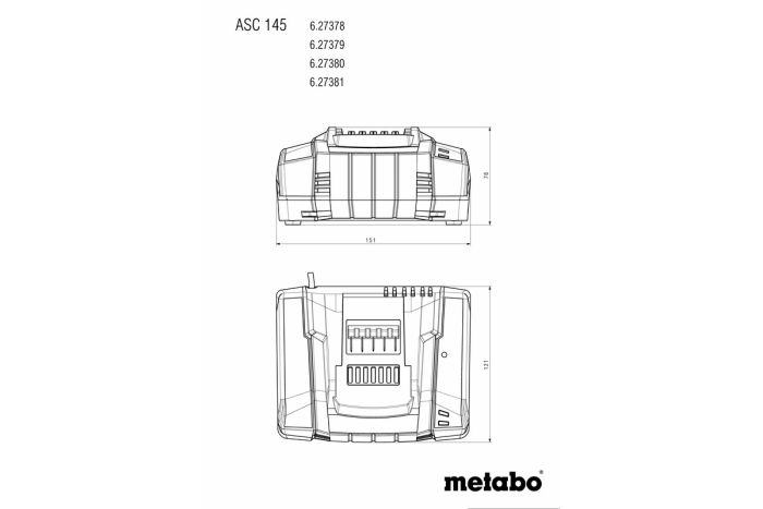 Зарядний пристрій Metabo ASC 145 12-36В 8А 0.551кг