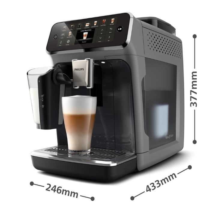 Кавомашина Philips Series 5500, 1.8л, зерно+мелена, автомат.капуч, дисплей, авторецептів -22, холодна кава, сріблясто-чорний