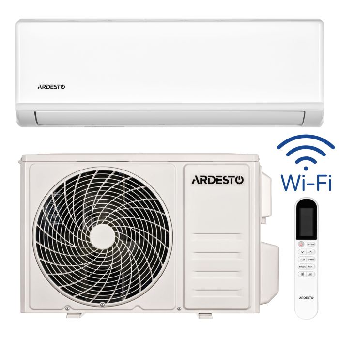 Кондиционер Ardesto CoolSmart 20м2 инвертор 7000BTU 2.0кВт A/A -15°С Wi-Fi R32 белый