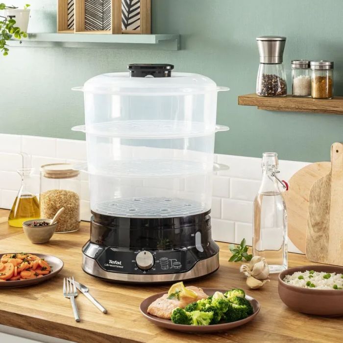 Пароварка Tefal Ultracompact, 800Вт, об'єм-9л, резервуар для води -1л, механічне керув., пластик, чорний