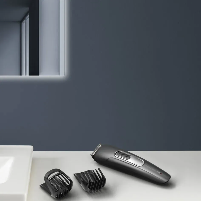 Тример Rowenta Stylis Easy, для бороди і вусів, мережа+акум., насадок-2, сталь, чорний