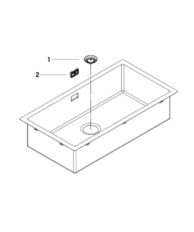 Мойка кухонная Grohe K700, нерж.сталь, прямоугольная, без крыла, 800x400x200мм, чаша - 1, универсальная, нержавеющая сталь.