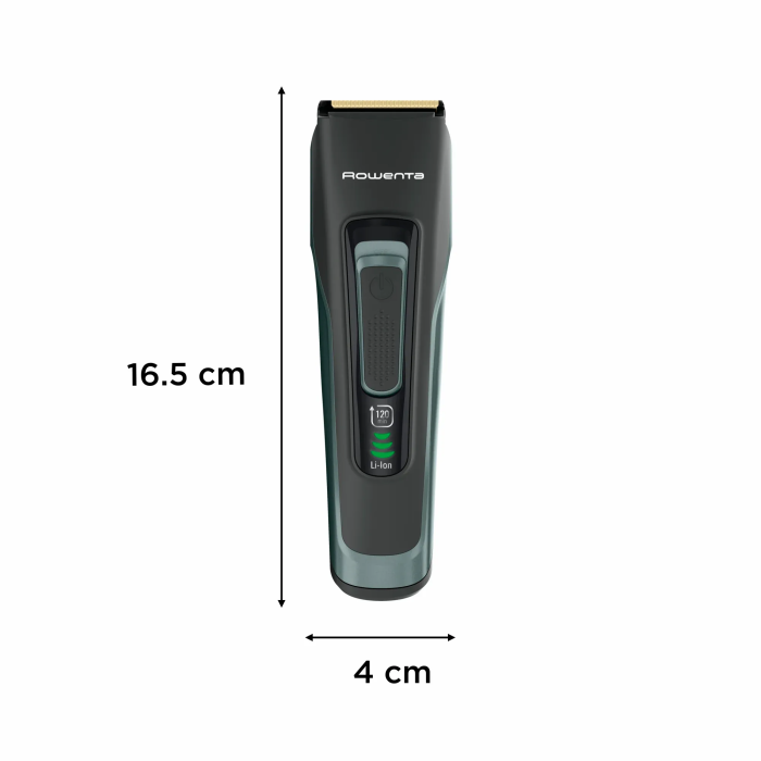 Машинка для стрижки Rowenta Advancer, сеть+акум., роторный мотор, насадок-2, кейс, титан.напыл., зеленый