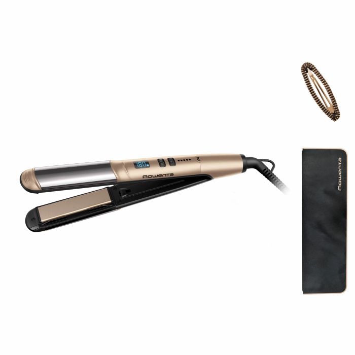 Випрямляч Rowenta Glam & Shine 2в1, темп.режимів-8, 140-210С, дисплей, кераміка, золотий