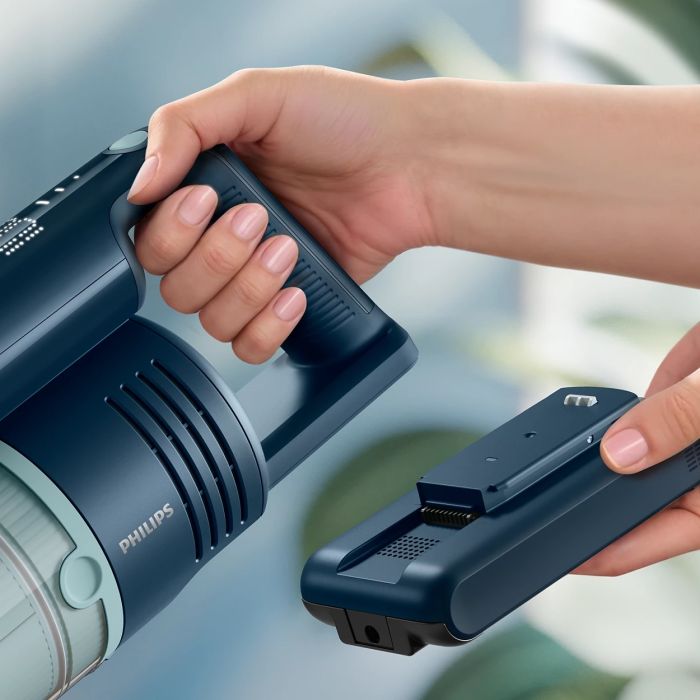 Пилосос Philips безпровідний Flex Series 5000, вологе прибирання, конт пил -0.27л, автон. робота до 60хв, PowerCyclone 10, сіро-зелений
