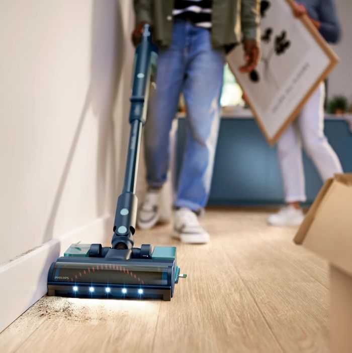 Пилосос Philips безпровідний Flex Series 5000, вологе прибирання, конт пил -0.27л, автон. робота до 60хв, PowerCyclone 10, сіро-зелений
