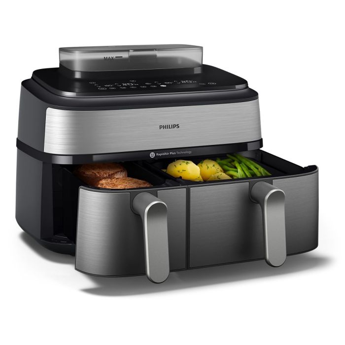 Мультипечь Philips Ovi Dual Steam 2750Вт, чаша-3+6л, сенсорное управл., 12 авто. программ. 2 кош., пластик/металл
