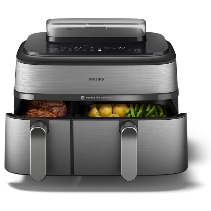 Мультипечь Philips Ovi Dual Steam 2750Вт, чаша-3+6л, сенсорное управл., 12 авто. программ. 2 кош., пластик/металл