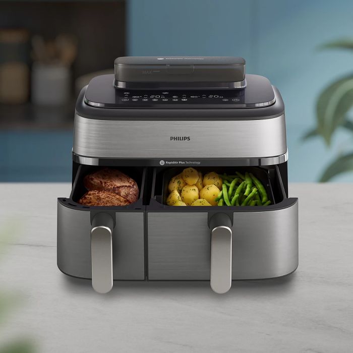 Мультипечь Philips Ovi Dual Steam 2750Вт, чаша-3+6л, сенсорное управл., 12 авто. программ. 2 кош., пластик/металл