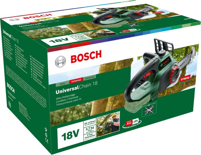Пила ланцюгова акумуляторна Bosch UniversalChain 18 18В шина 20см 3кг без АКБ та ЗП