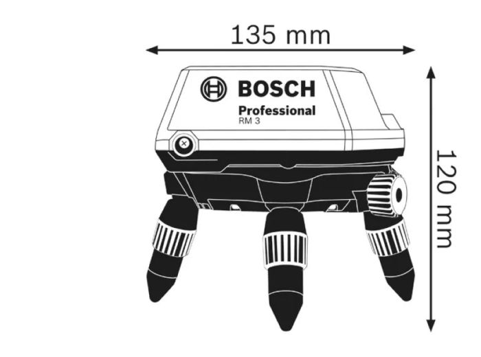 Тримач універсальний поворотний Bosch Professional RM3, 35х63х120мм, пульт, 0.5кг