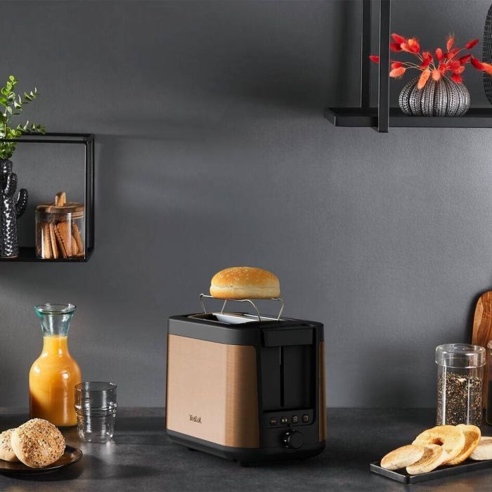 Тостер Tefal Coppertinto 850Вт, разморозка, пластик, бронзовый
