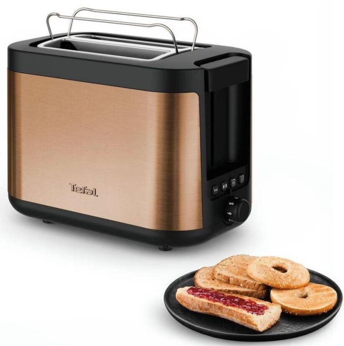 Тостер Tefal Coppertinto 850Вт, разморозка, пластик, бронзовый